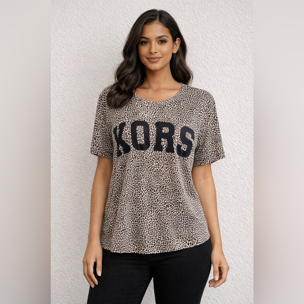 Michael Kors Camel Print Logo Blouse